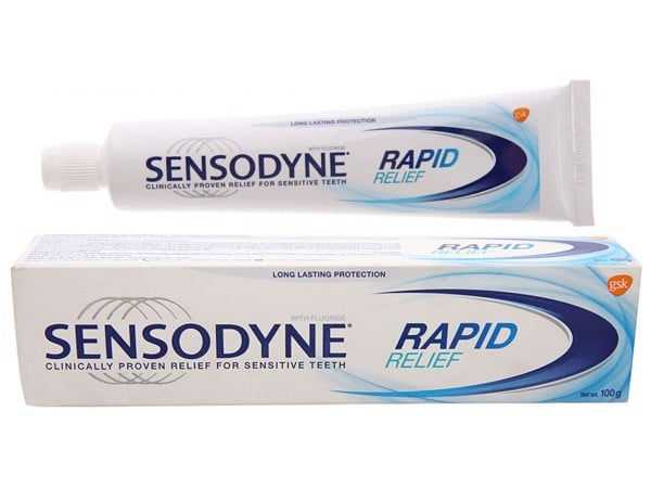 Kem đánh răng Sensodyne Rapid Relief có chứa Fluoride