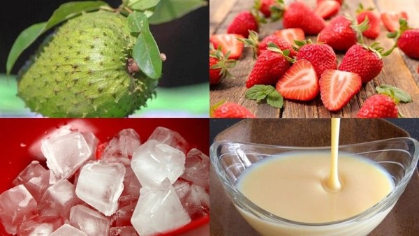 Sinh tố mãng cầu xiêm với dâu tây và nho