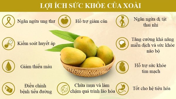 Lợi ích của xoài đối với sức khoẻ